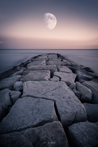 longexposure moon water dawn pier rocks sea seascape sky landscape shore cyprus sony sonya6000 ilce6000 samyang samyang12mmf20ncscs sonye55210mm haidafilter manfrottobefree