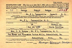 George Edward Hodges Draft Registration Card