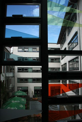 abstract geometric window germany deutschland colours through allemagne fenêtre halle händel halleandersaale sachsenanhalt