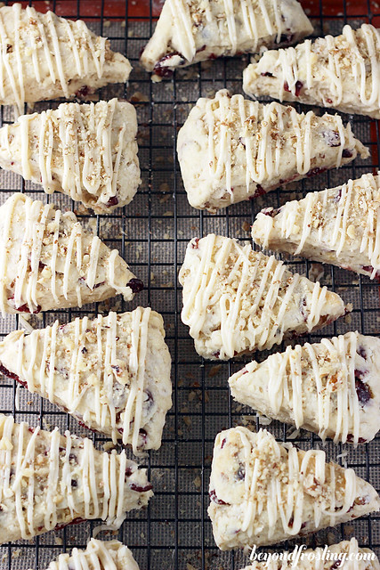 Cranberry Maple Walnut Scones with a Brown Butter Maple Glaze