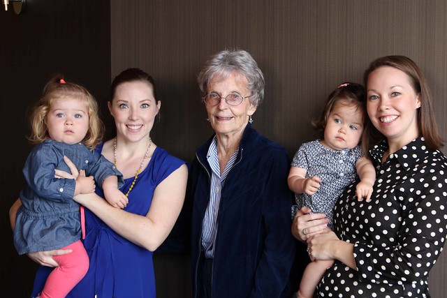 Grandmother and her granddaughters and great granddaughters