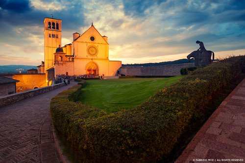 sunset italy church basilica chiesa assisi regolare religiosity neropece