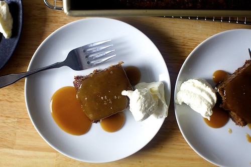 warm date cake with toffee sauce
