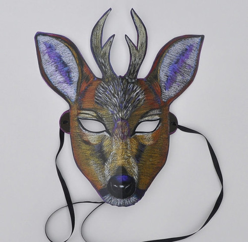 Deer Mask with Antlers - Vicki Smith Art