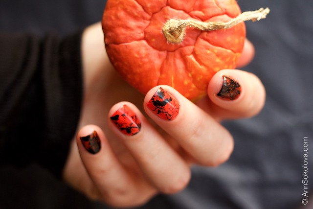 05 Morgan Taylor Halloween Collection 2014   Orange Crush swatches splatter nails