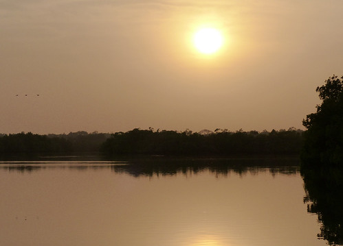 africa sunset river gambia mandina