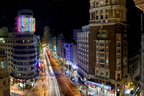 madrid street city love beautiful night canon dark landscape lights noche photo calle long exposure flickr view bonito style dos granvía