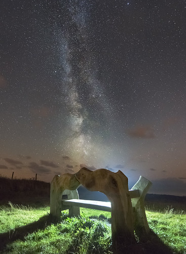 sky wales night dark bench stars landscape wooden carved chair nightscape space seat clear galaxy astrophotography backlit stardust darksky stargazing milkyway anglesey northwales aberffraw porthcwyfan darkskywales
