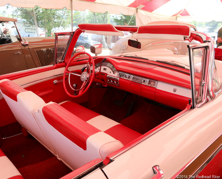 05 interior red white 1957 Ford Fairlane 500 Galaxie Skyliner Field Day Of The Past Rockville Virginia