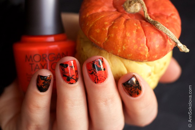 08 Morgan Taylor Halloween Collection 2014   Orange Crush swatches splatter nails