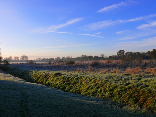 morning sun green landscape countryside bluesky frosty earlymorningwalk frostyfootprints viewfromthegreennearmyhouse