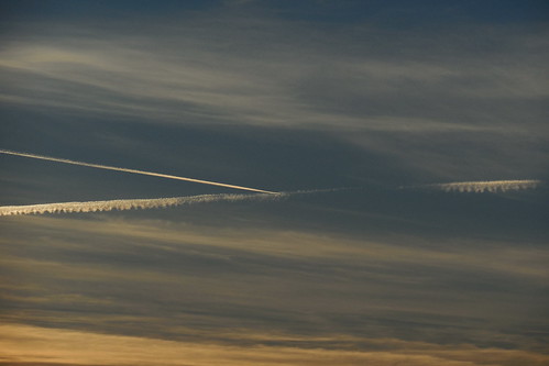 sunset sky plane denmark fly himmel danmark vaportrails solnedgang jylland sunds simmelkær røjen kondensstriber