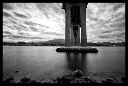bridge clouds river concrete derwent structure tasmania hobart beneath derwentriver tasmanbridge