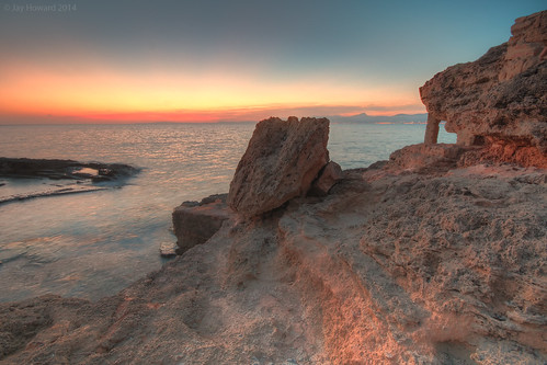 sunset seascape spain rocks mallorca hdr