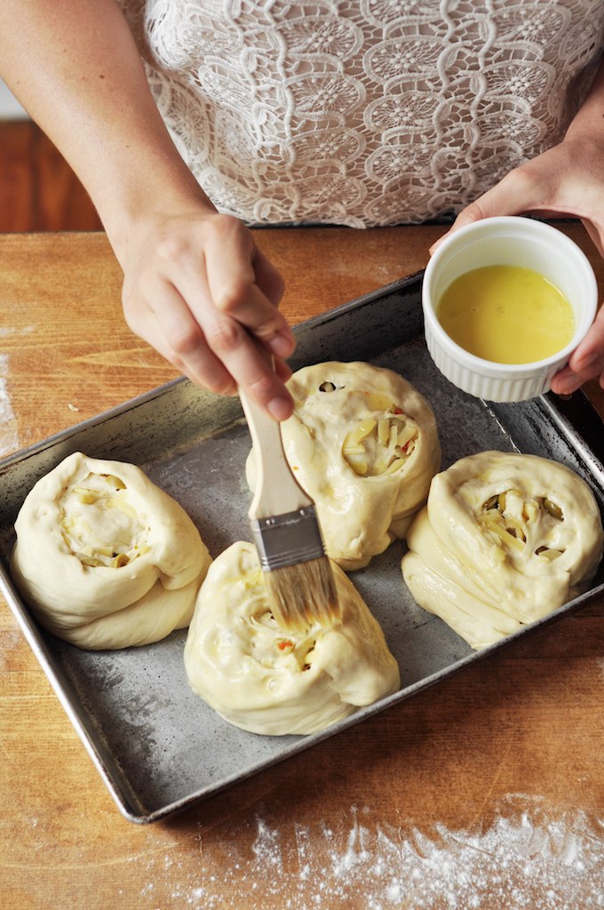 Gruyere and Green Olive Rolls