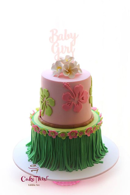 Luau Themed Baby Shower Cake by Cake This