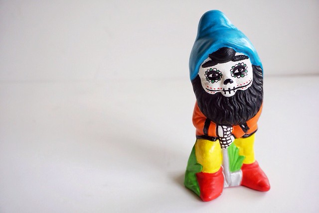 Upcycled Day of the Dead Gnome