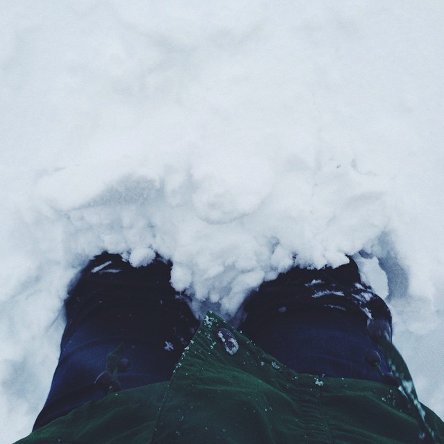 Snow almost to my knees. An easy 12-16" of snow out there. #207gram #waldocounty #palermomaine #maine #midcoast