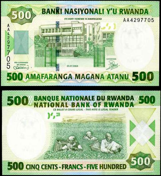 500 Francs Rwanda 2004, Pick 30
