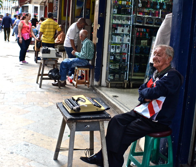 dying profession of medellin, colombia: type writers