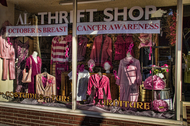 Thrift shop breast cancer awareness