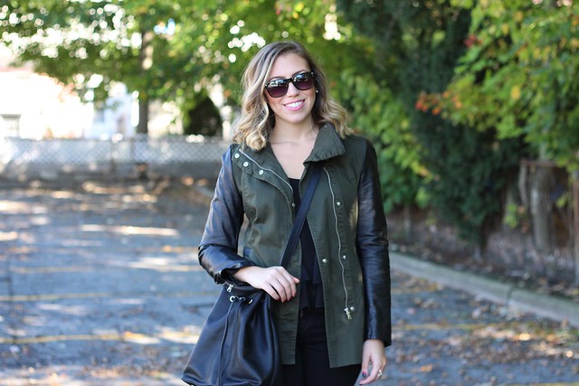 Army Jacket & Leopard Sneakers | My Go-To October Outfit | #LivingAfterMidnite