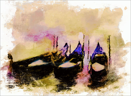 Image of some painted looking gondolas