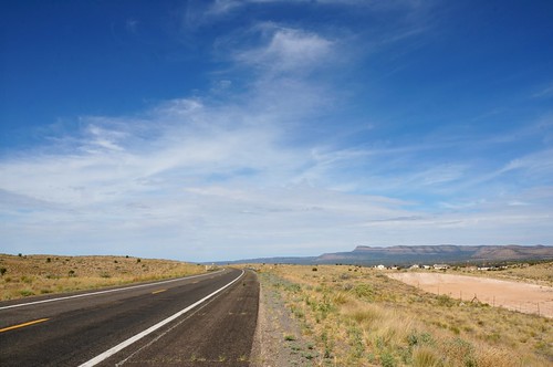 Track along Route 66,  near Peach Springs, Arizona