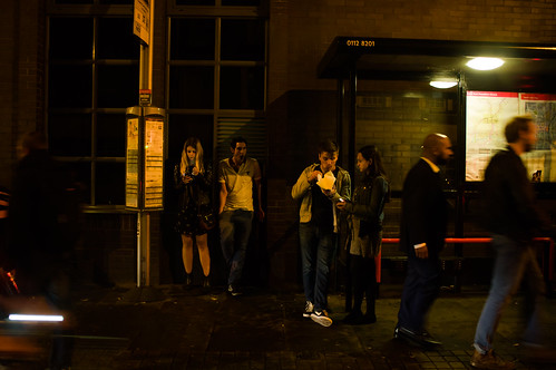 bus stop at midnight