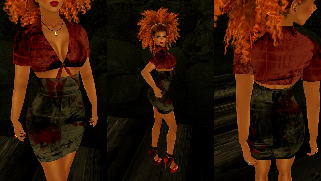 DA Style Dark Blood Outfit & VG UMA slink heels