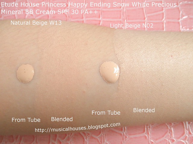 Etude House Disney Princesses Snow White Precious Mineral BB Cream Swatches