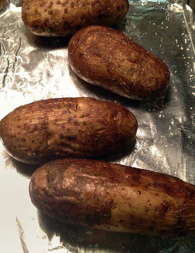 baked potatoes on the pan