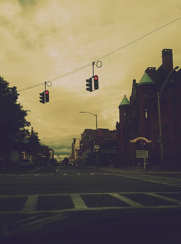 street old light sunset red building clouds walk poughkeepsie stop streetscape marckellyphotography