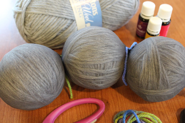 Repeat the process until you have finished all your wool balls.