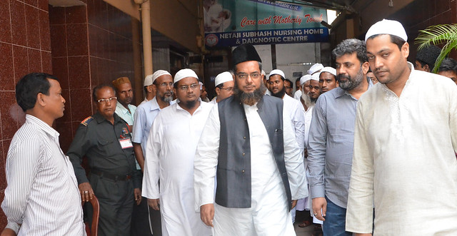 Imam of Nakhoda Mosque Maulana Md Shafique, after visitng Amiruddin in Hospital.