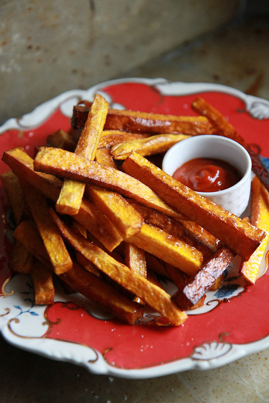 Butternut Squash Fries with Harissa Honey Ketchup