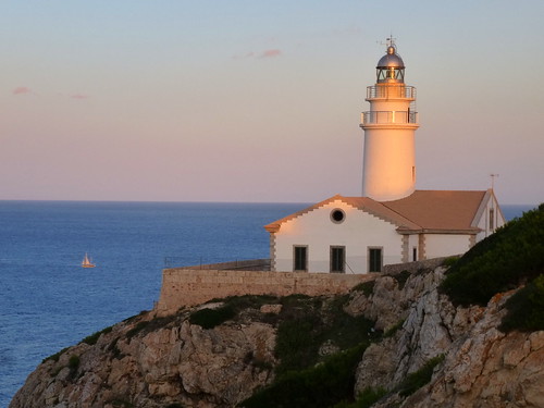 sunset sea lighthouse spain meer sonnenuntergang mallorca spanien leuchtturm majorca