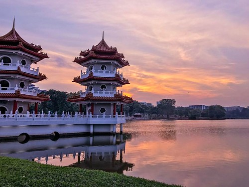 chinesegarden pagoda lights sunset singapore instagramapp square squareformat iphoneography