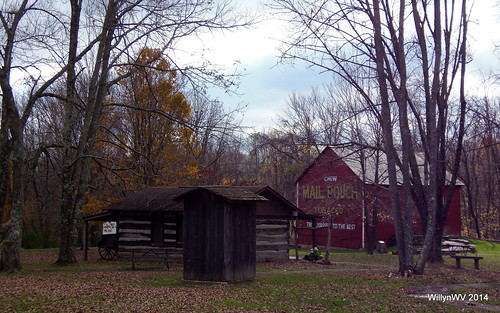 mailpouch advertising barkcampstatepark barn belmontcounty cabins ohio ohiovalley pioneervilliage autumnleaves