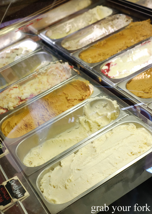 Ice cream cabinet at Helados Jauja, Carlton