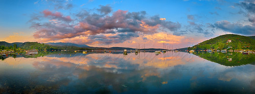 sea panorama seascape nature sunrise reflections boats hellas pelion d4 milina thessalia