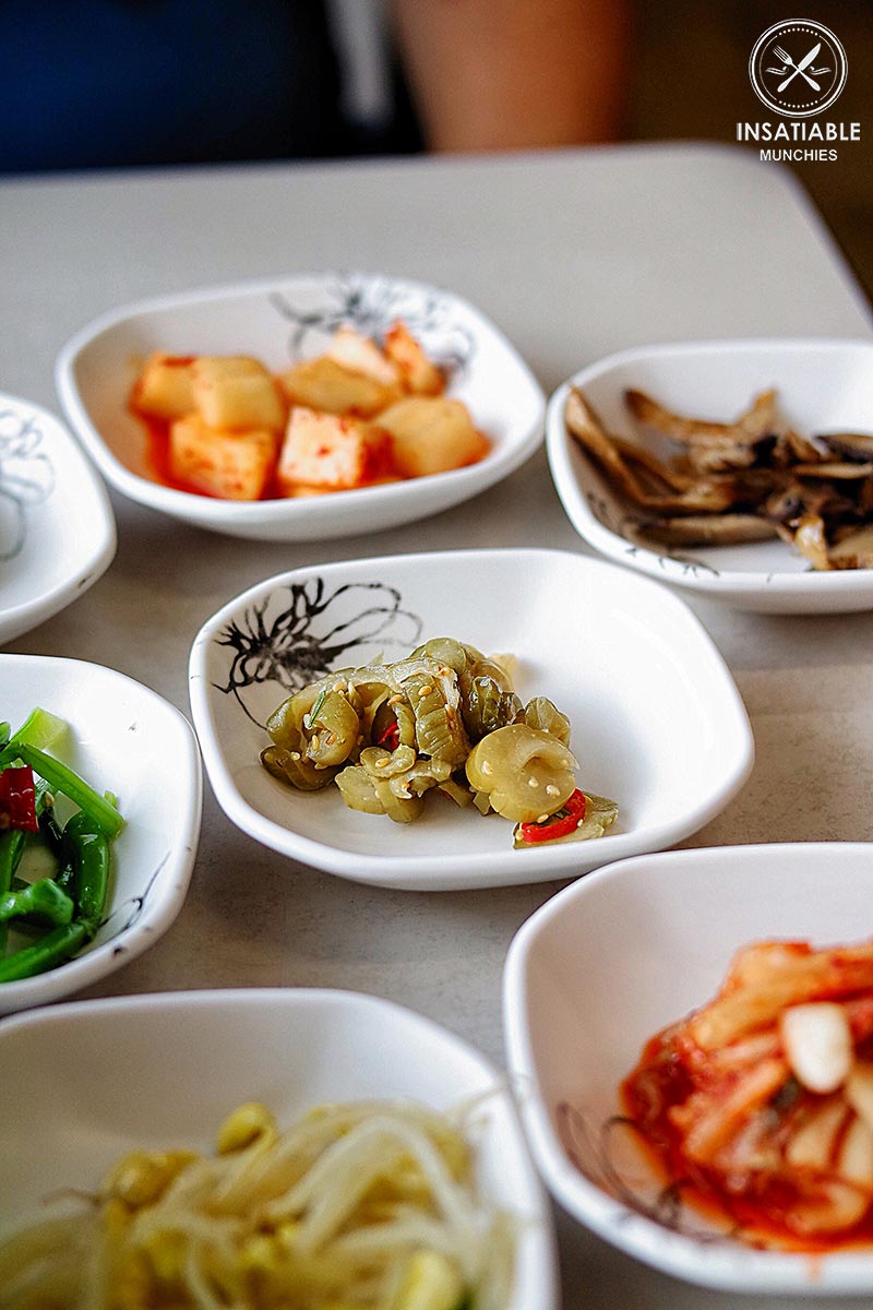 "Home style Banchan served up with lunch at Yummy World